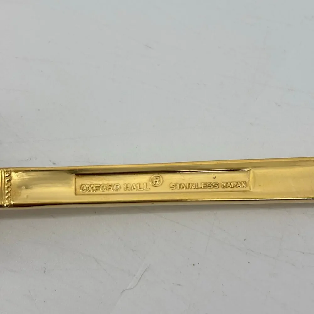 11 Vtg Oxford Hall Stainless Japan Gold Tone Flatware Regency